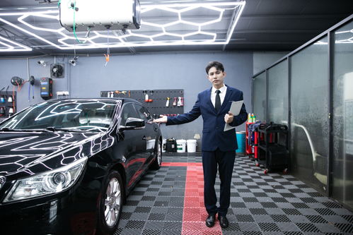 藍色西裝汽車顧問汽車銷售車險人物攝影圖 攝影